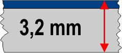 3,2 mm táblavastagság / 2 réteg 3,2 mm táblavastagság / 2 réteg
