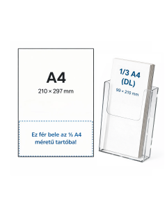 4163 - Asztali / fali 1/3 A4-es szórólaptartó