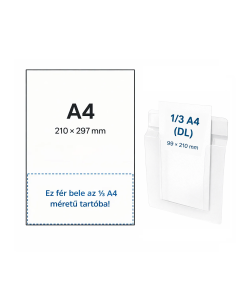 4166 - 1/3 A4-es, öntapadós fali szórólaptartó