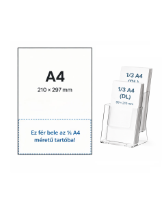 4214 - 2 rekeszes asztali szórólaptartó