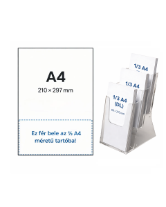 4310X - 3 rekeszes asztali / fali szórólaptartó