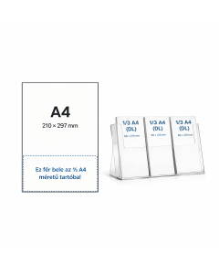 4312 - 3 rekeszes asztali szórólaptartó