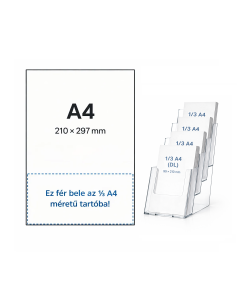 4410 - Asztali szórólaptartó, 4 rekeszes