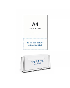 Asztali szórólaptartó fekvő 1/3 A4 /4119X/