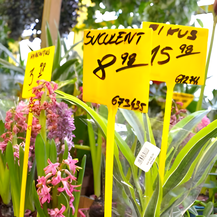 Beszúrható műanyag árjelző