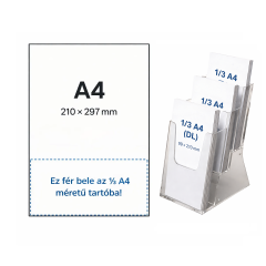 4310X - 3 rekeszes asztali / fali szórólaptartó