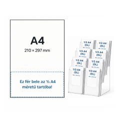 Szórólaptartó - 8 rekeszes asztali / fali /4430X/