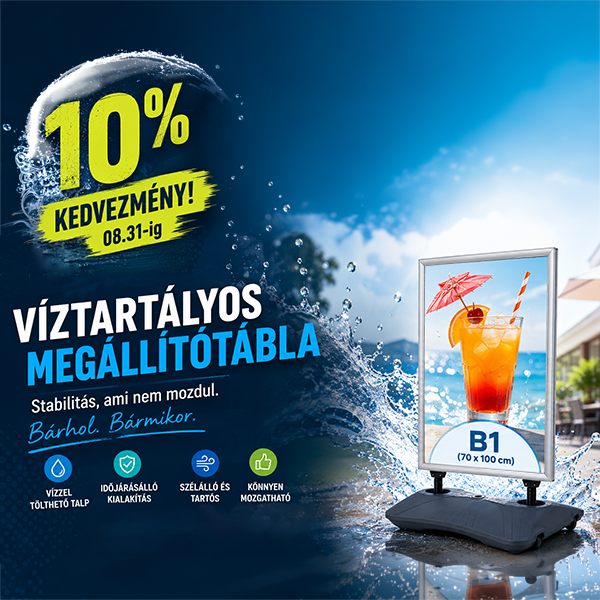 akciós megállítótábla kedvezményes kültéri megállítótábla